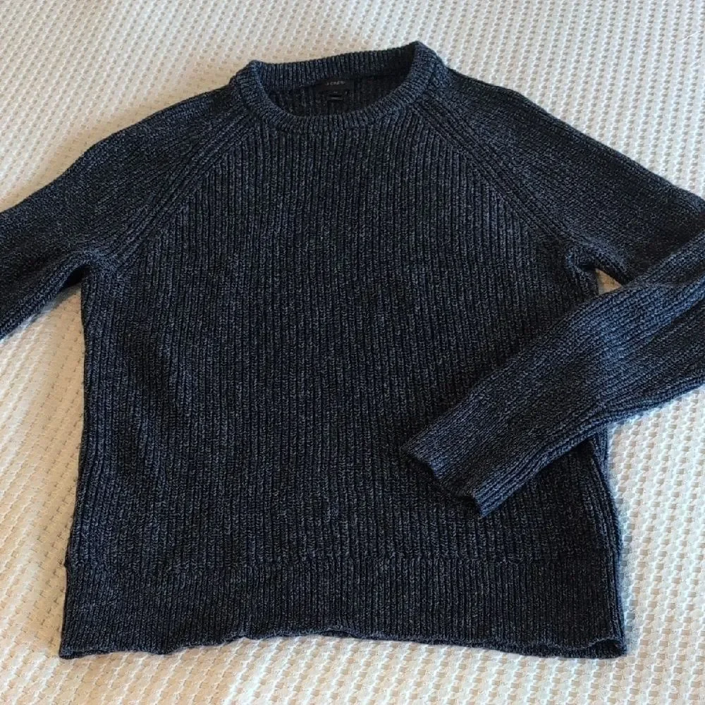 J. Crew Men's Black And Navy Cotton Sweater